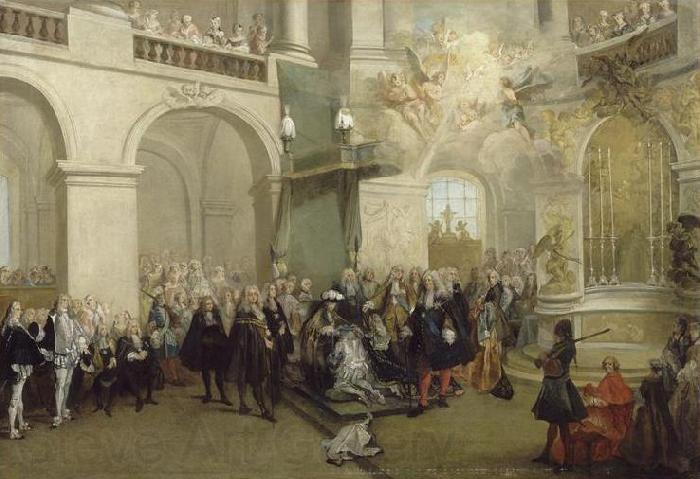 Nicolas Lancret La remise de l'Ordre du Saint-Esprit dans la chapelle de Versailles Germany oil painting art